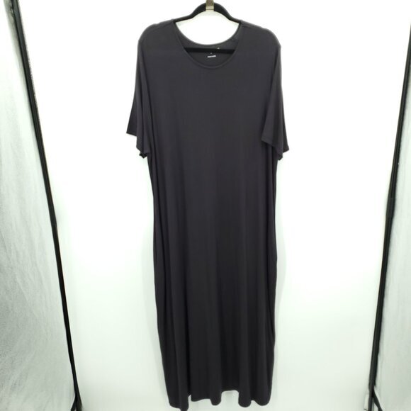 Universal Standard Short Sleeve Modal/Spandex Midi T-Shirt Dress 22/24/L Black - Picture 1 of 15